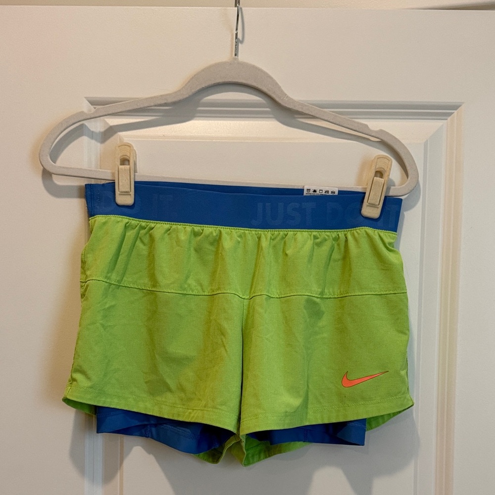 Nike Lime Green and Royal Blue Shorts